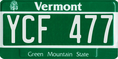 VT license plate YCF477