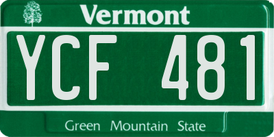 VT license plate YCF481