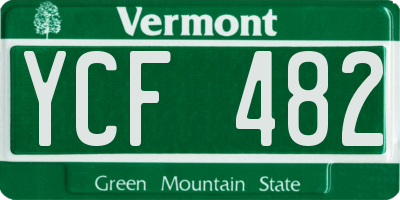 VT license plate YCF482