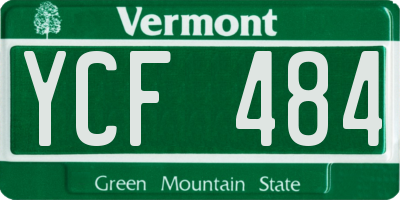 VT license plate YCF484
