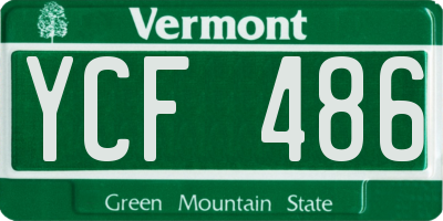 VT license plate YCF486