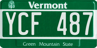 VT license plate YCF487
