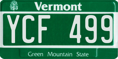 VT license plate YCF499