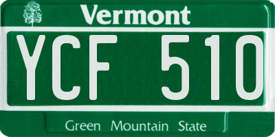 VT license plate YCF510