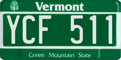 VT license plate YCF511
