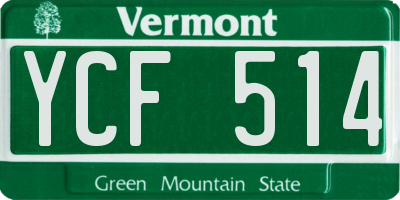 VT license plate YCF514