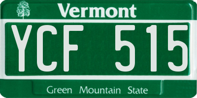 VT license plate YCF515