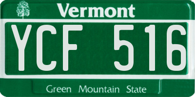 VT license plate YCF516