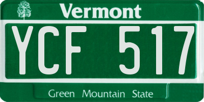 VT license plate YCF517