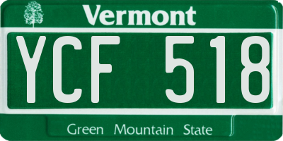 VT license plate YCF518