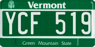 VT license plate YCF519