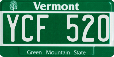 VT license plate YCF520
