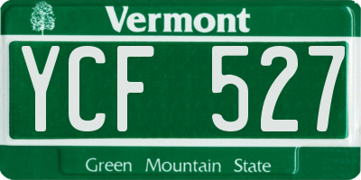 VT license plate YCF527