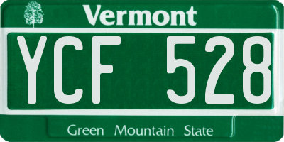 VT license plate YCF528