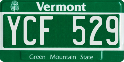 VT license plate YCF529
