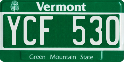 VT license plate YCF530