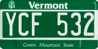 VT license plate YCF532