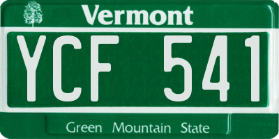 VT license plate YCF541