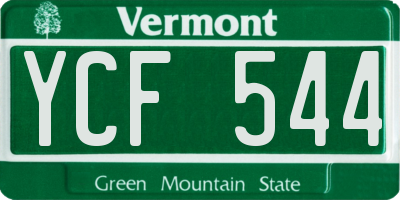 VT license plate YCF544