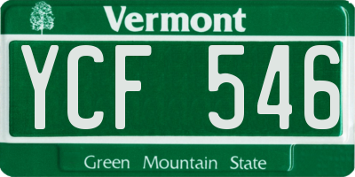 VT license plate YCF546