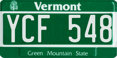 VT license plate YCF548