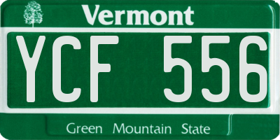 VT license plate YCF556