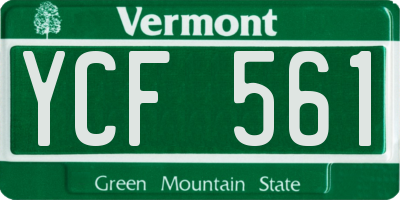 VT license plate YCF561