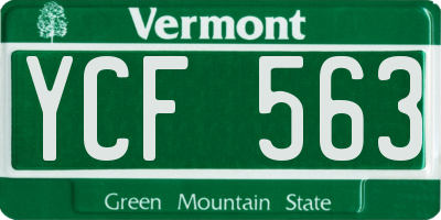 VT license plate YCF563