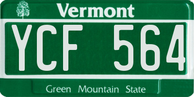 VT license plate YCF564