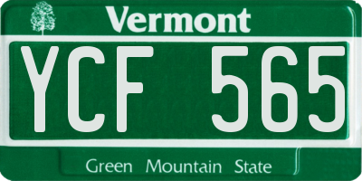 VT license plate YCF565