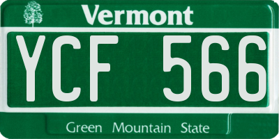 VT license plate YCF566