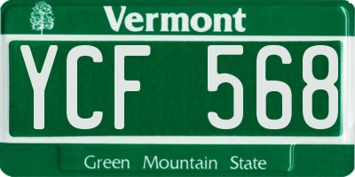 VT license plate YCF568