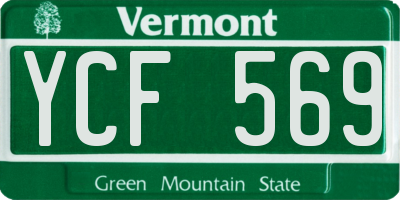 VT license plate YCF569