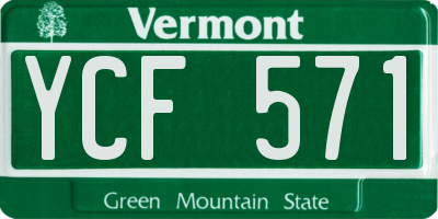 VT license plate YCF571