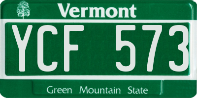 VT license plate YCF573