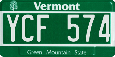 VT license plate YCF574