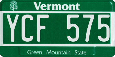VT license plate YCF575