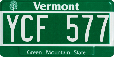 VT license plate YCF577