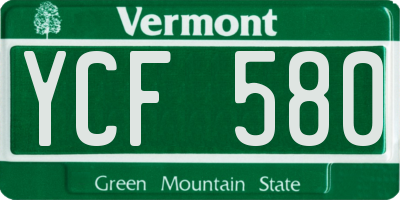 VT license plate YCF580