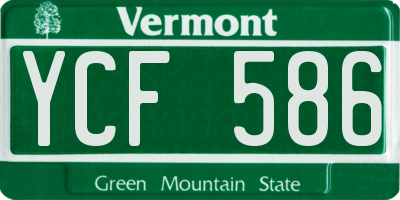 VT license plate YCF586