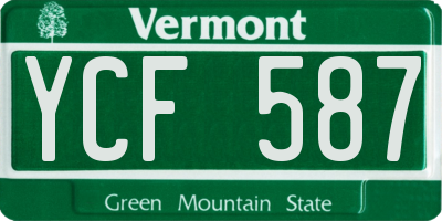VT license plate YCF587