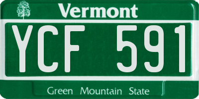 VT license plate YCF591