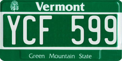 VT license plate YCF599