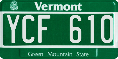 VT license plate YCF610