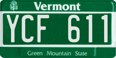 VT license plate YCF611