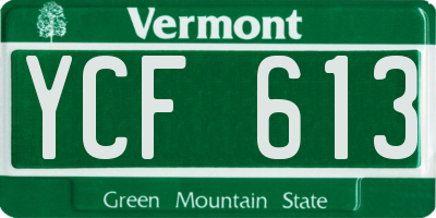 VT license plate YCF613