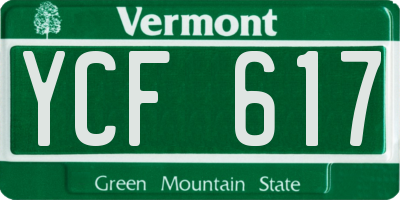 VT license plate YCF617