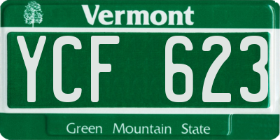 VT license plate YCF623