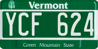 VT license plate YCF624