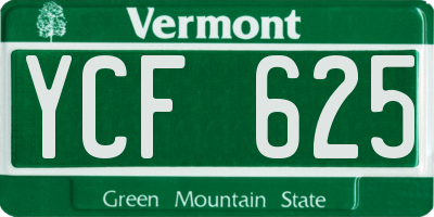 VT license plate YCF625